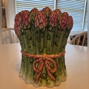 Gibson Asparagus Ceramic Jar with Rope Detail